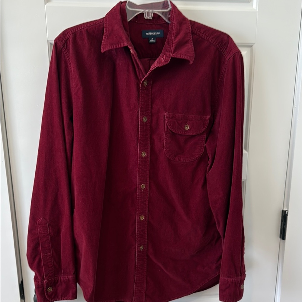 J.Crew Burgundy Corduroy Button Down Shirt -Size Medium